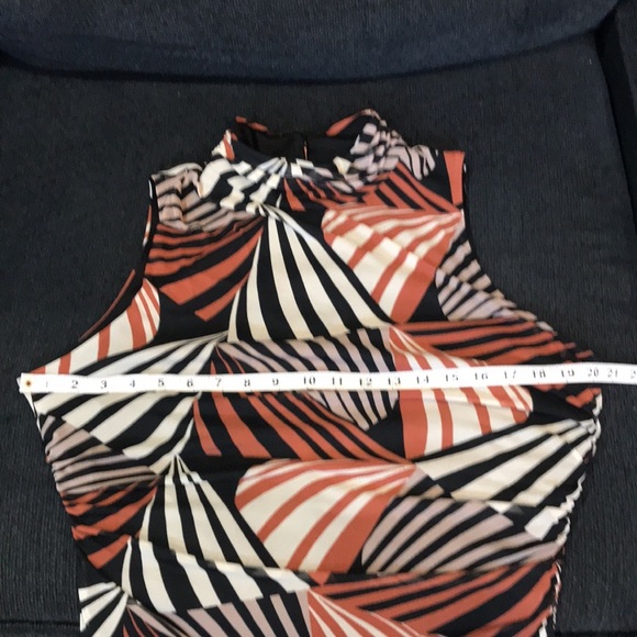 NWT Taylor Mesh Mock Turtleneck Asymmetric Hem Side Ruched Midi Dress-Size 16 - Picture 13 of 16